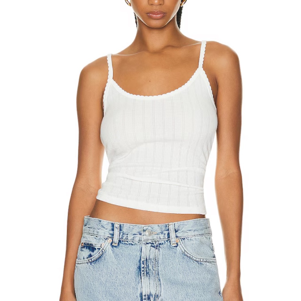 White Ribbed Tank Top